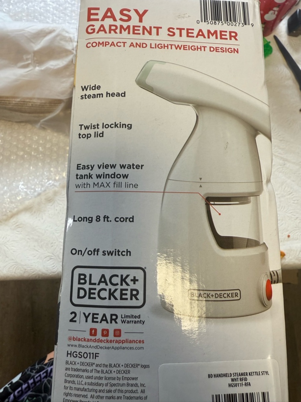 Black & Decker White Easy Garment Steamer$36 MSRP